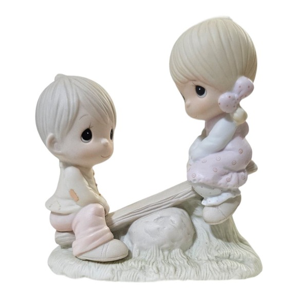 Precious Moments Love Lifted Me Figurine 1978 Enesco E-1375A Jonathan and David - Picture 1 of 6